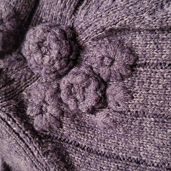 Adorable greyish blue cardigan with ruffle hem and cuffs - Picture 3 of 5